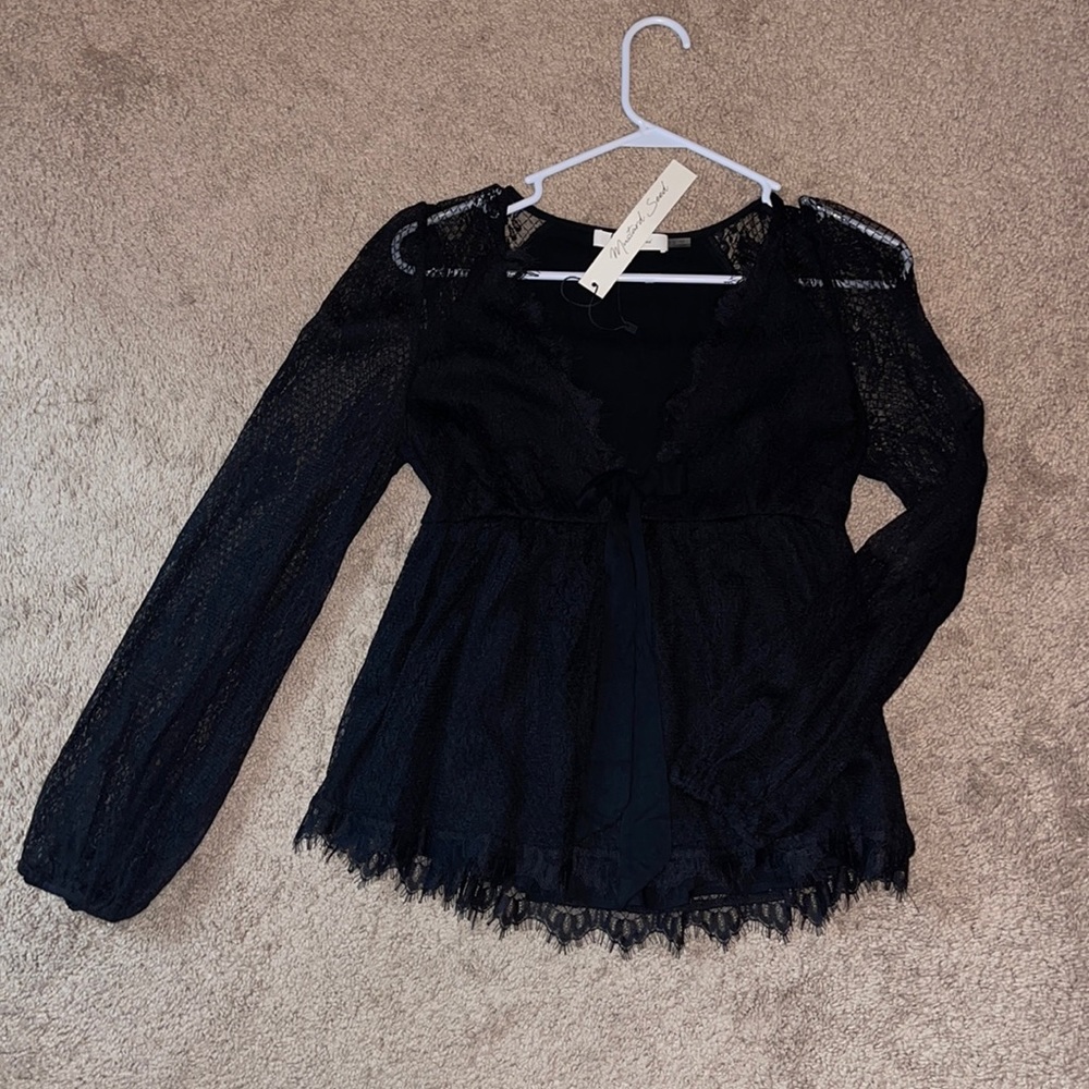 Black lace babydoll fit shirt